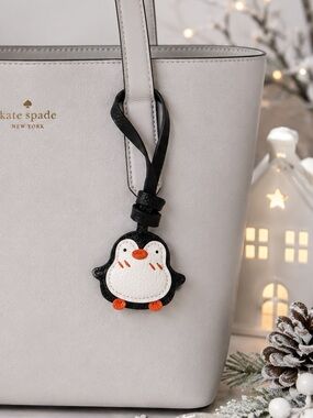 Cute Penguin Faux Leather Bag Charm Keychain | Kawaii Purse Accessory